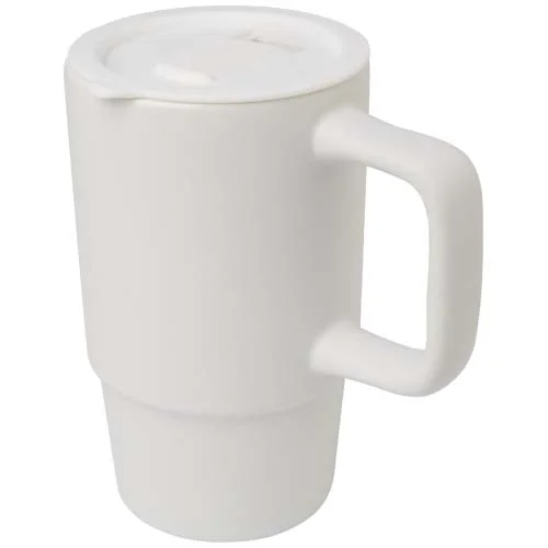 Mug Carter en céramique de 450 ml avec couvercle en plastique