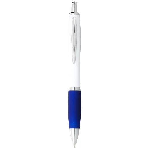 Stylo bille avec corps blanc et grip coloré Nash (encre noire)