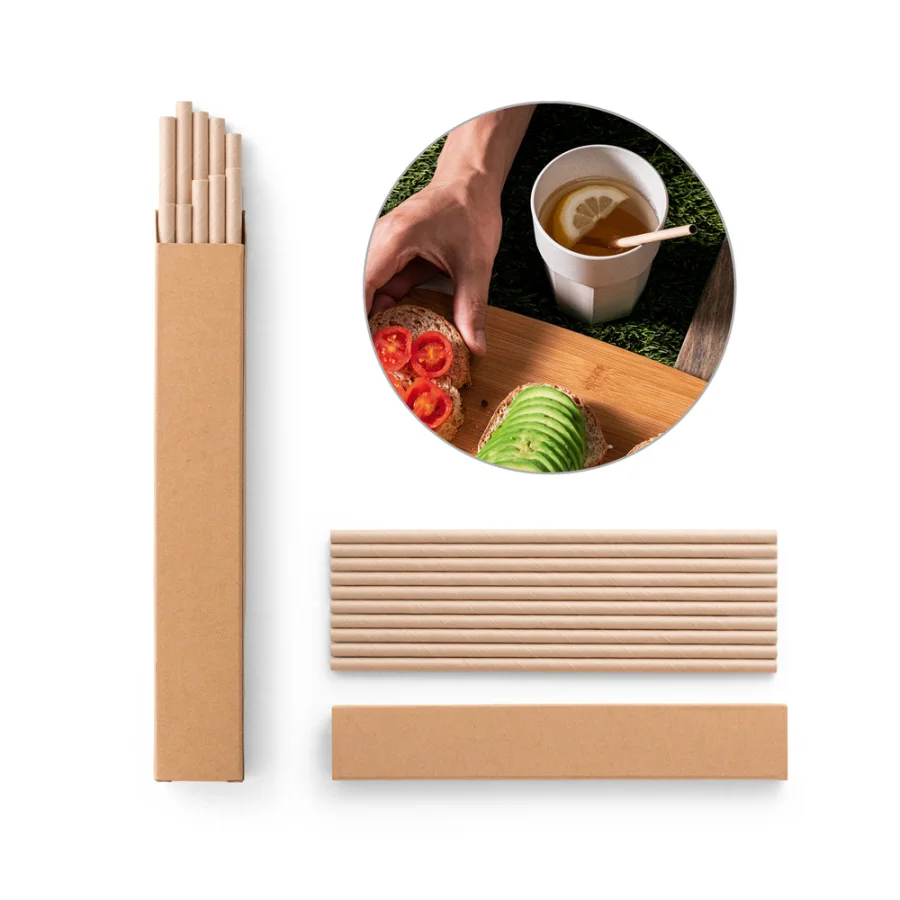 Lamone – Lot de 10 pailles en papier kraft
