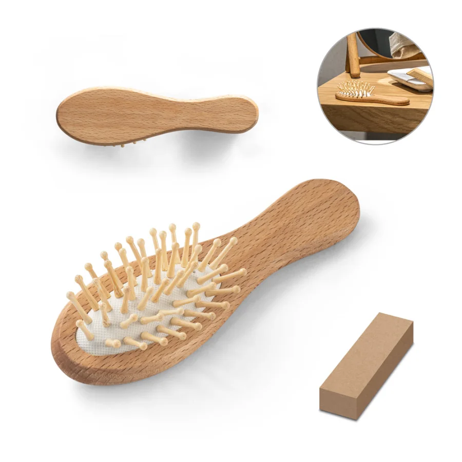 Dern – Brosse à cheveux en bois avec dents en bambou