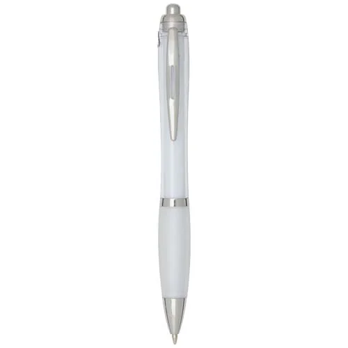 Stylo bille en plastique recyclé RCS avec corps et grip colorés (encre bleue) Nash