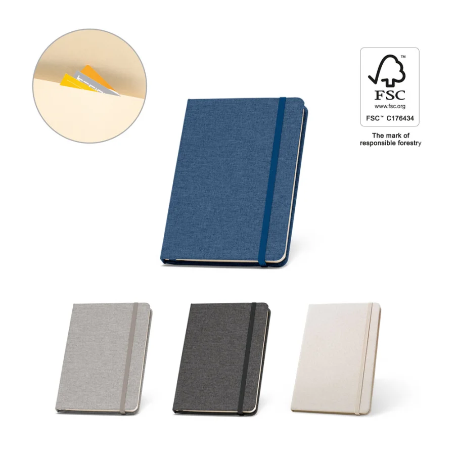 Boyd – Bloc-notes de notes A5 en polyester recyclé (100% rPET) avec pages lignées