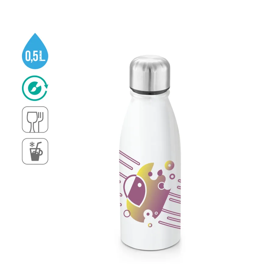 Billy – Bouteille en aluminium 500mL avec bouchon en acier inox à sublimation