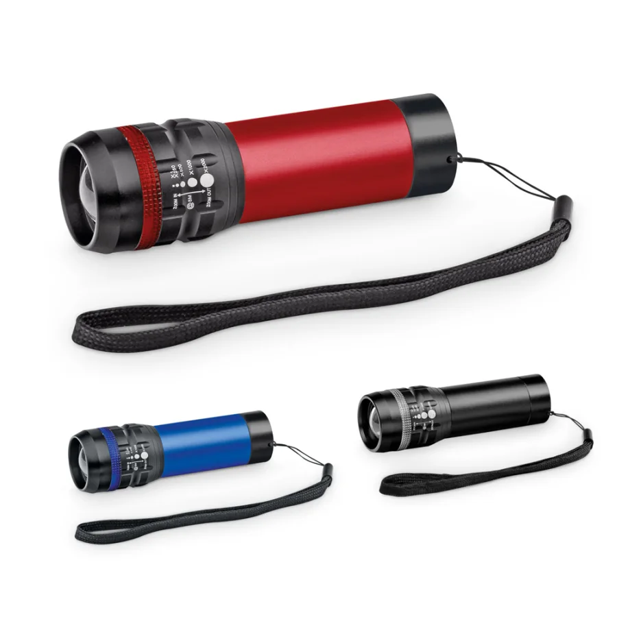 Zoomin – Lampe de poche en aluminium avec fonction zoom avec 3 modes d'éclairage