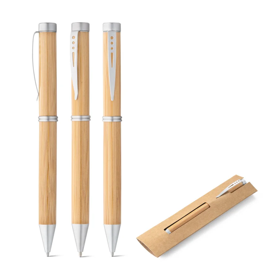 Lake – Stylo en bambou avec mécanisme twist et clip en métal