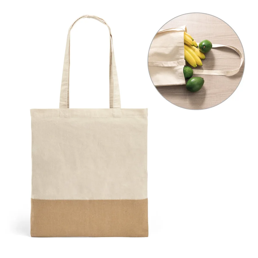 Mercat – Sac 100% coton (160 g/m²) avec détails en imitation jute