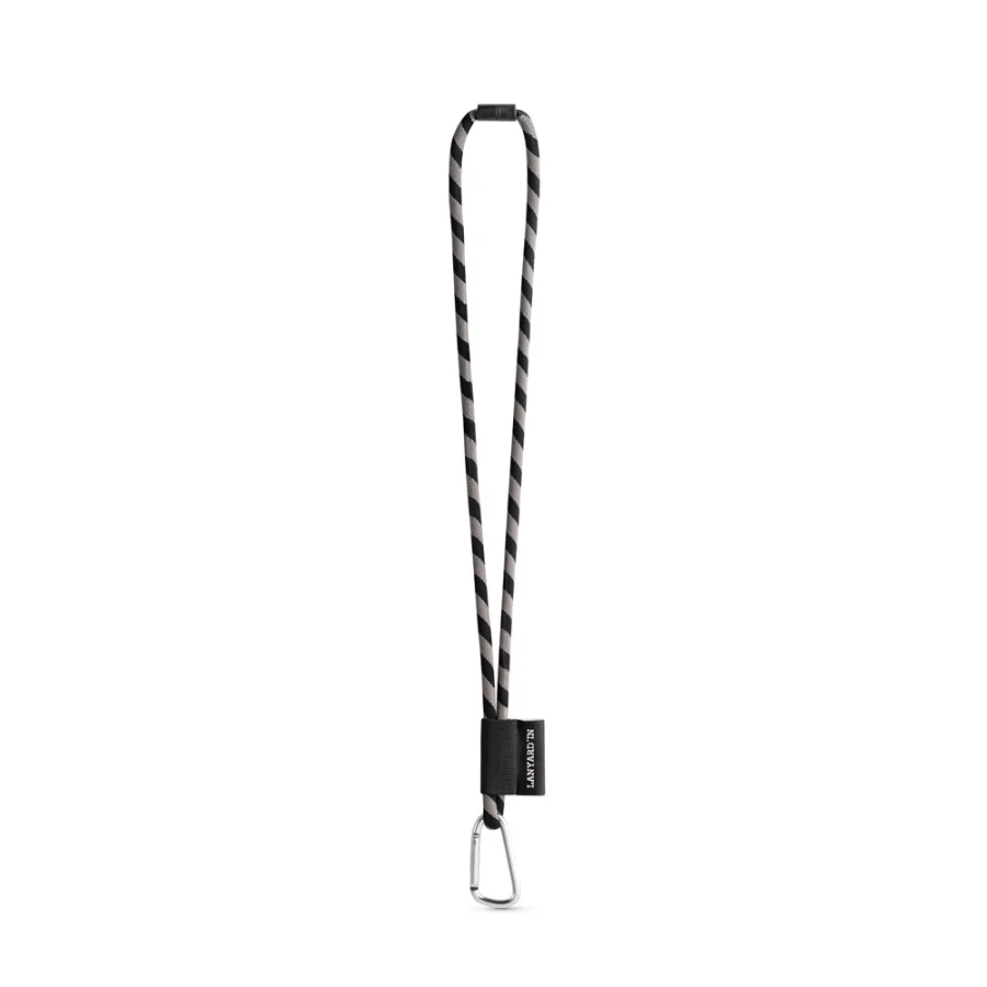 SET Lanyard TUBE Long (Ø 7 mm) avec mousqueton en forme de D de 55 mm et fermoir de sécurité Ø 7 mm