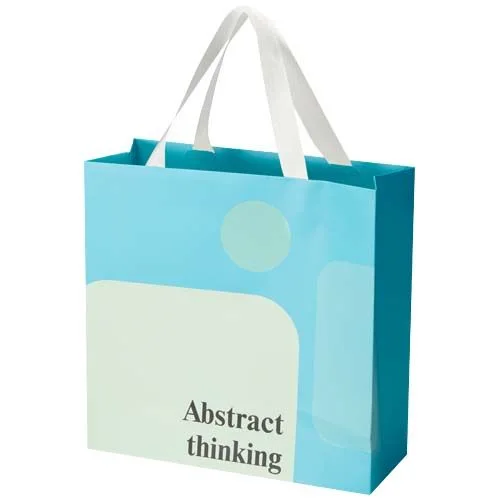 Sac en papier Smartfold 210 g/m² avec anses en ruban et pelliculage mat - 31 x 12 x 31 cm