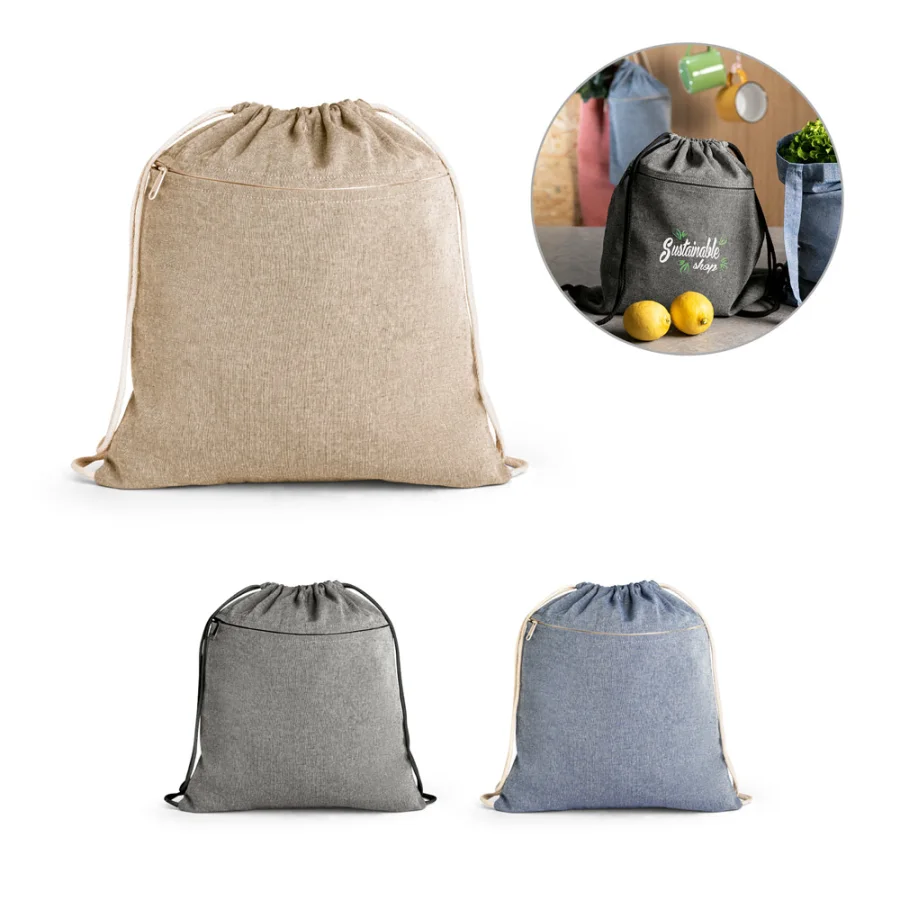 Chancery – Sac à cordelettes en coton recyclé (70%), polyester (30% rPET) (140 g/m²)