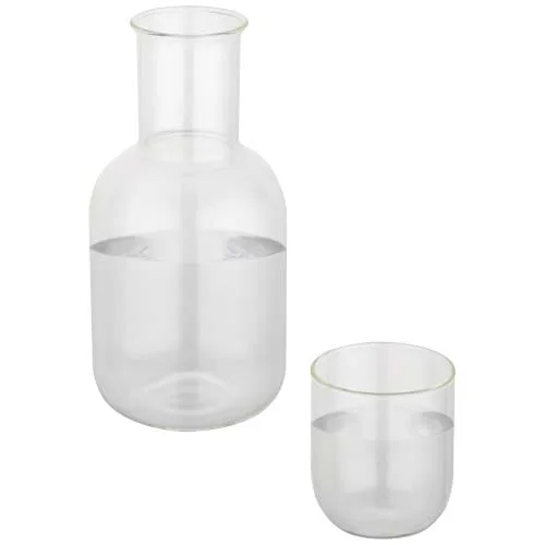 Ensemble carafe et tasse en verre Amelie en finition mate