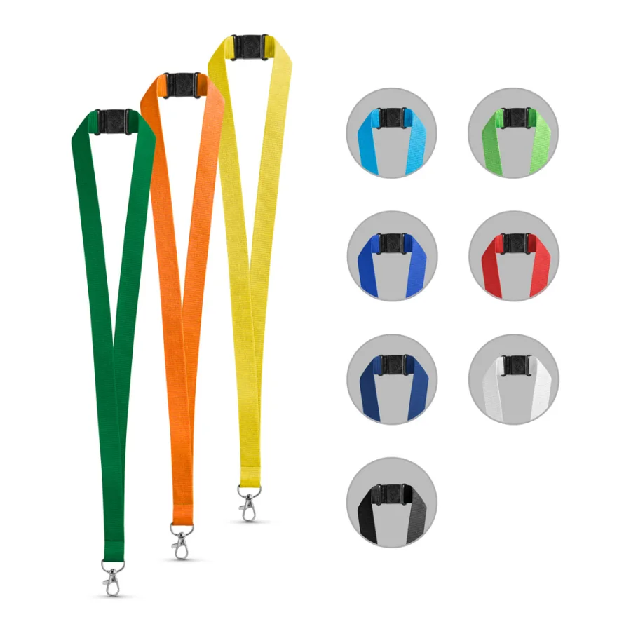 Leeds – Lanyard en polyester avec fermoir de sécurité
