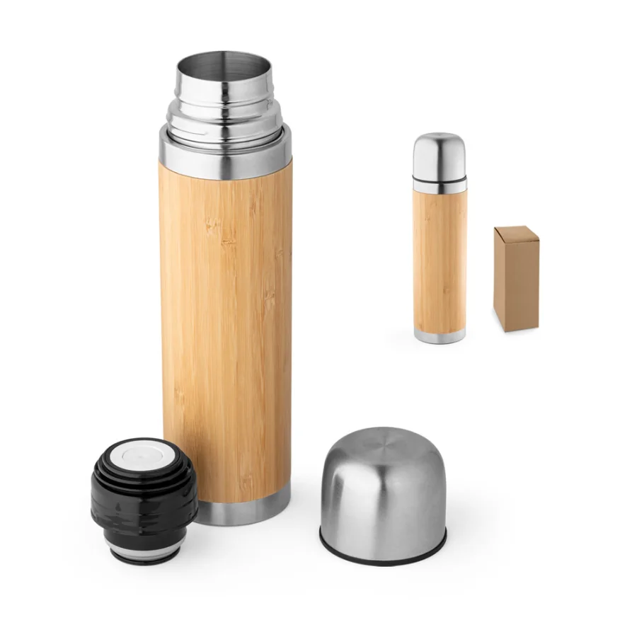 Ceylon – Thermos 450mL en bambou et acier inox