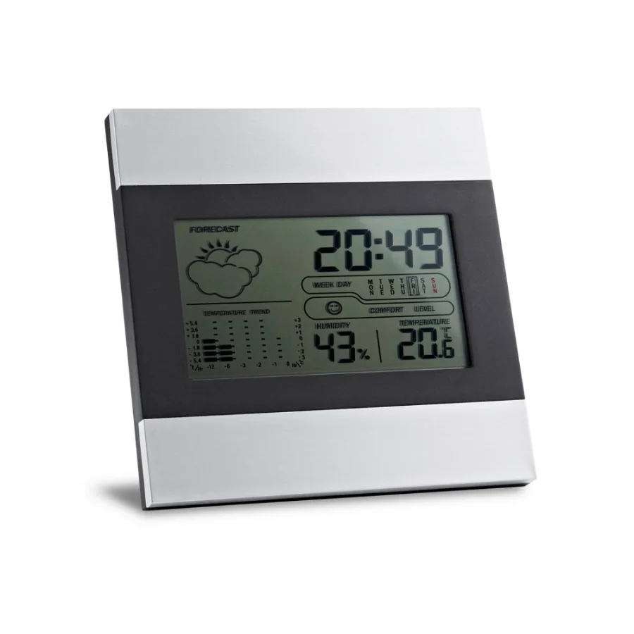 Dene – Station météo de bureau avec écran LCD en aluminium et ABS