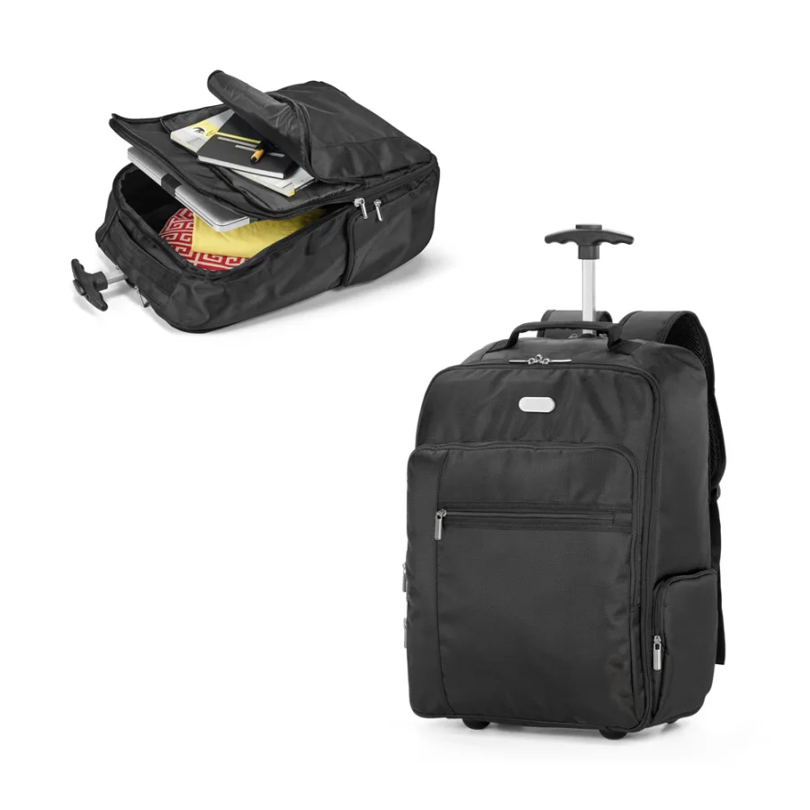 Avenir – Sac à dos trolley pour ordinateur portable 17'' en polyester 1680D et 300D