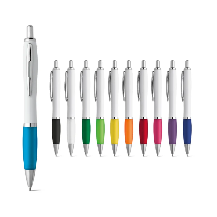 Move – Stylo à bille en ABS blanc avec clip en métal