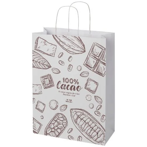 Sac en papier Kraft 120 g/m2avec poignées torsadées, 31 x 12 x 41 cm