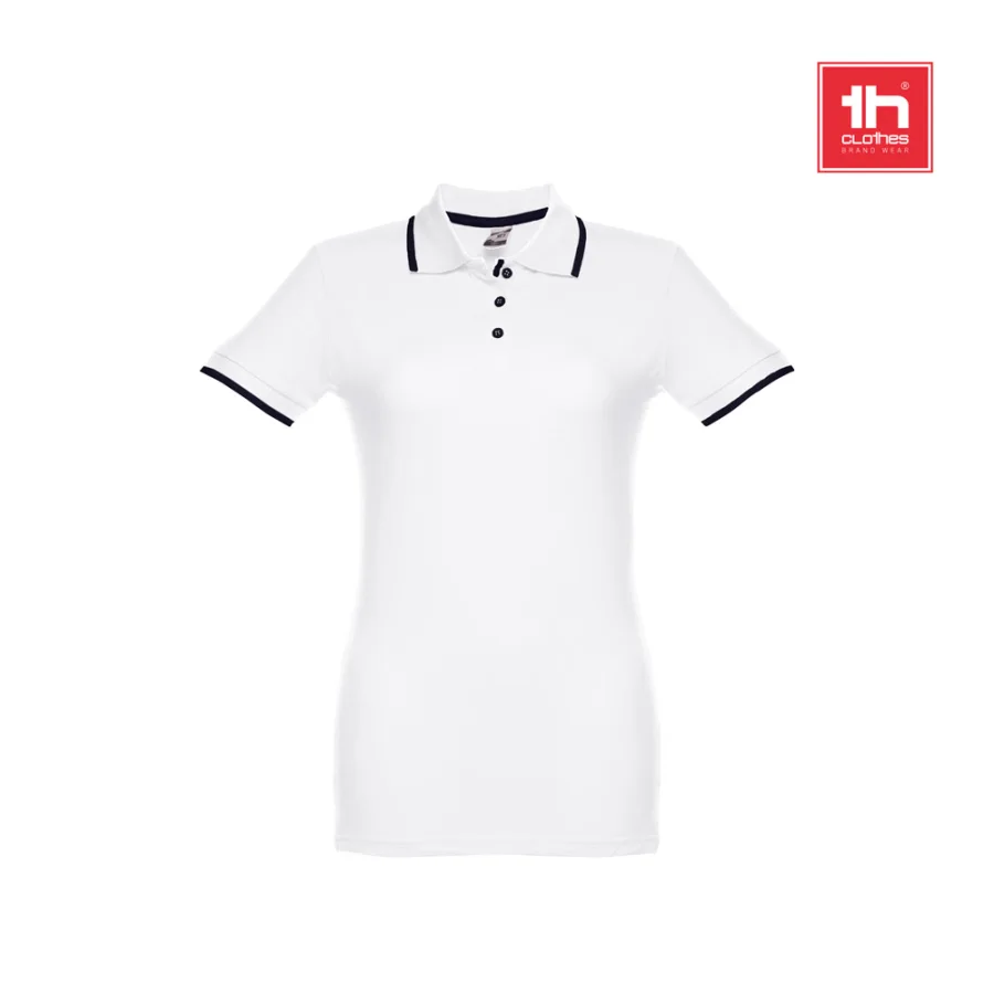 THC Rome Women WH – Polo bicolore en coton pour femme