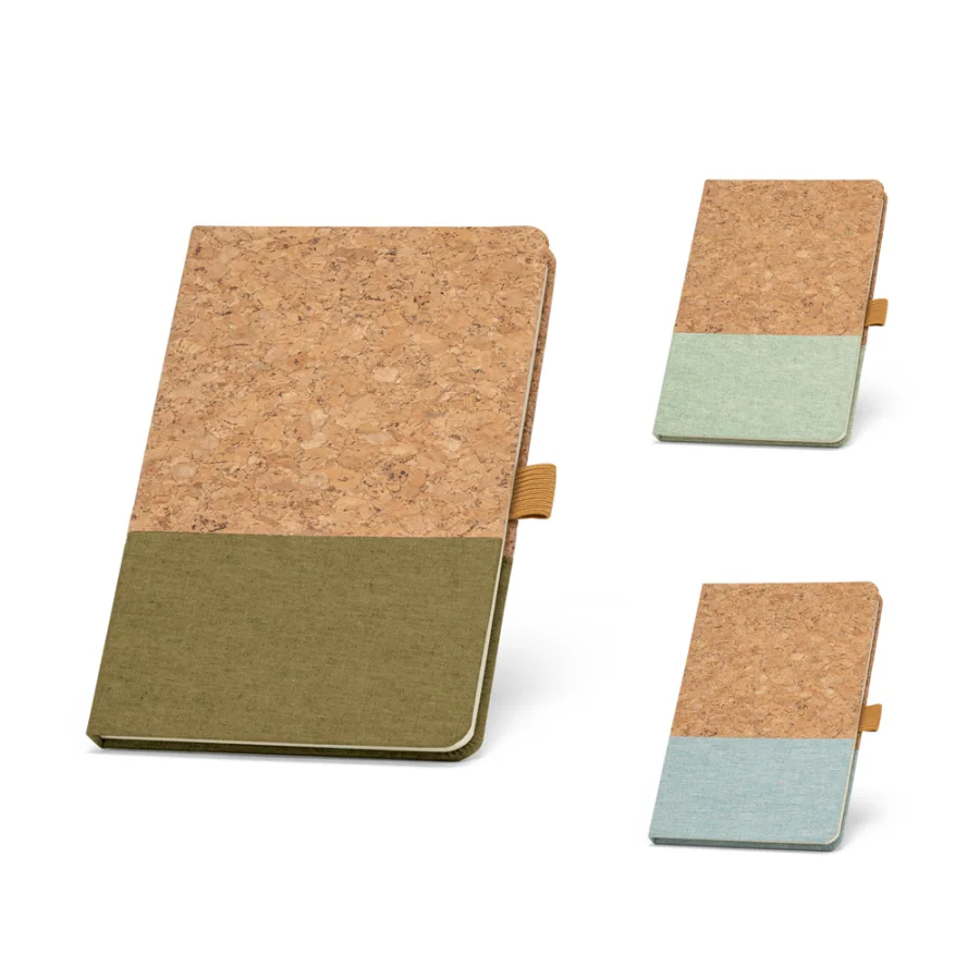 Klee II – Bloc-notes A5 en liège et lin avec pages lignées