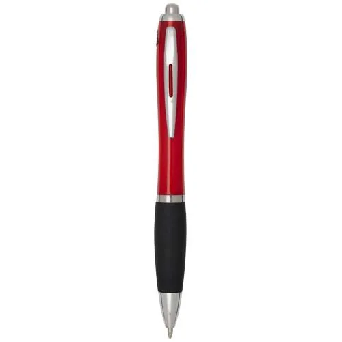 Stylo bille en plastique recyclé RCS avec corps coloré et grip noir (encre noire) Nash