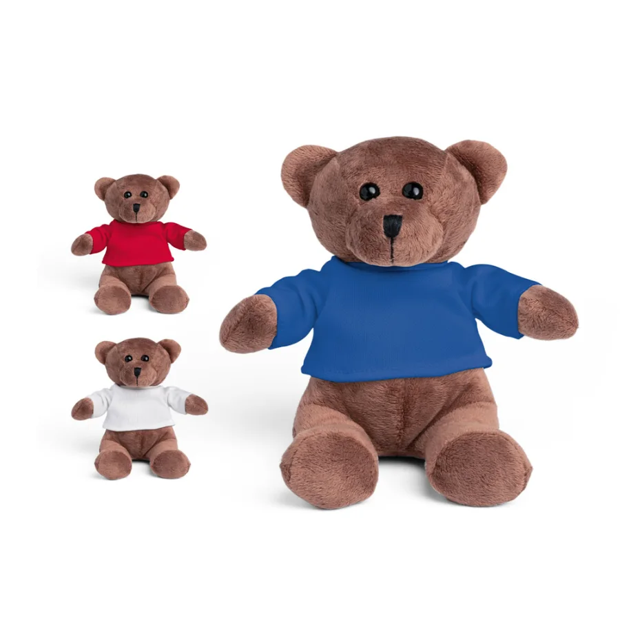 Bear – Peluche en polyester, en forme d’ours, avec t-shirt