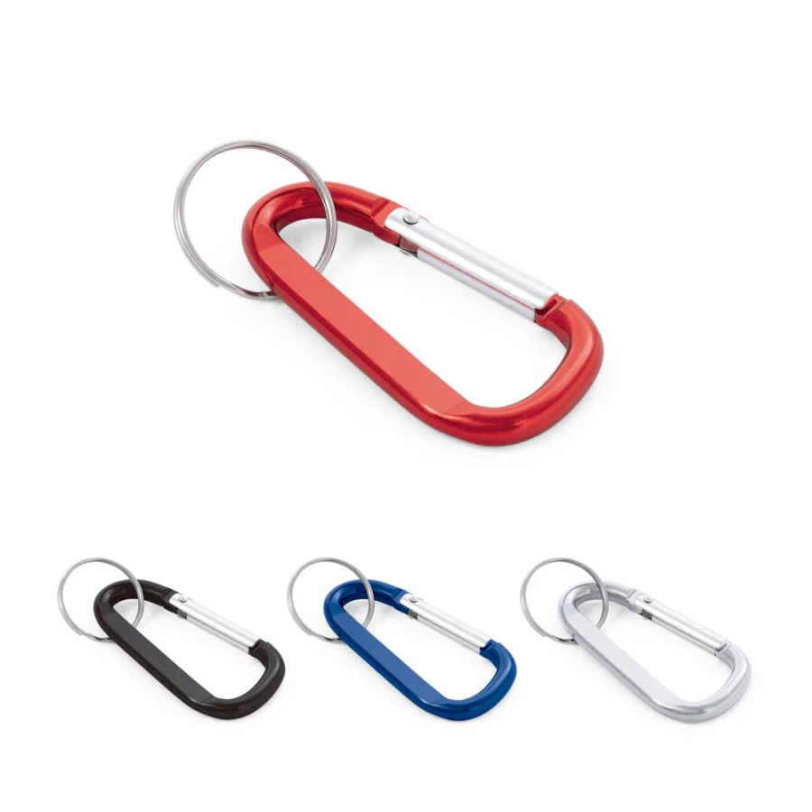 Matthew – Mousqueton en aluminium avec anneau porte-clé