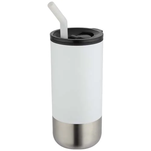 Gobelet isotherme Grayson 480 ml certifié RCS avec paille en silicone