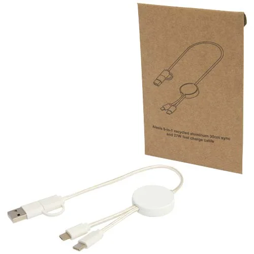 Câble 5 en 1 Citala en plastique recyclé de 30 cm pour la synchronisation des données et la charge rapide de 27 W