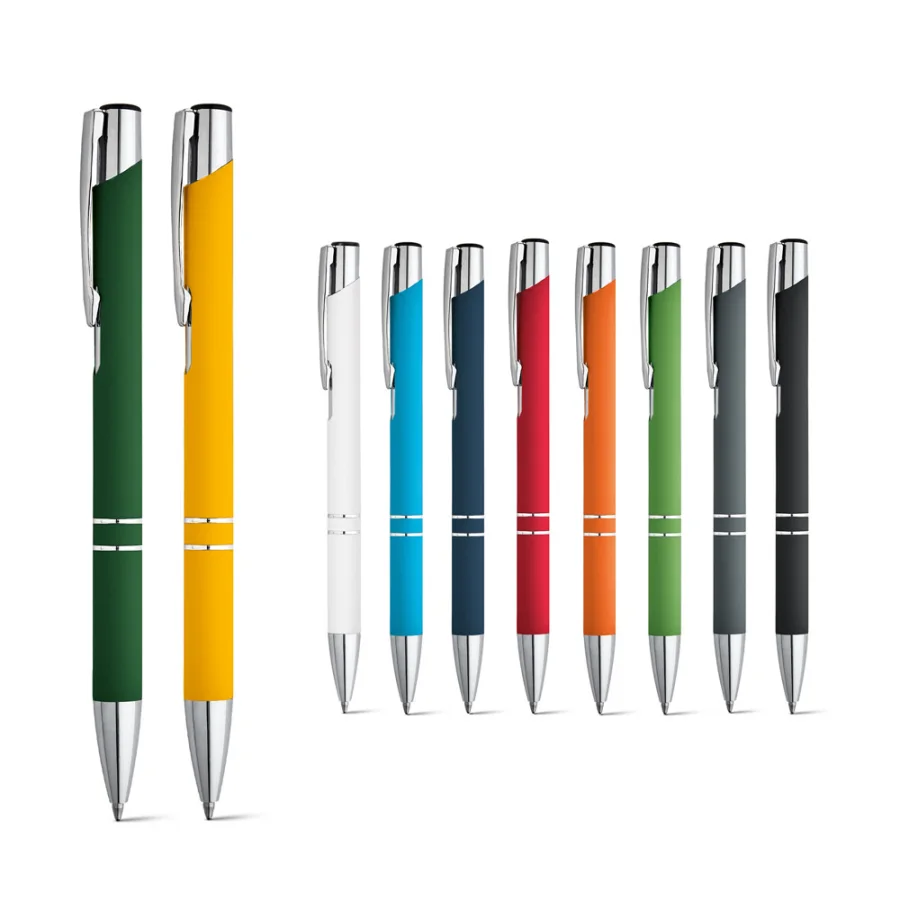 Beta Soft – Stylo en aluminium avec finition en caoutchouc