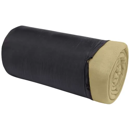La couverture à carreaux unie Huggy est composée à 100 % de polaire 200 g/m², une matière douce et confortable qui fournit ra