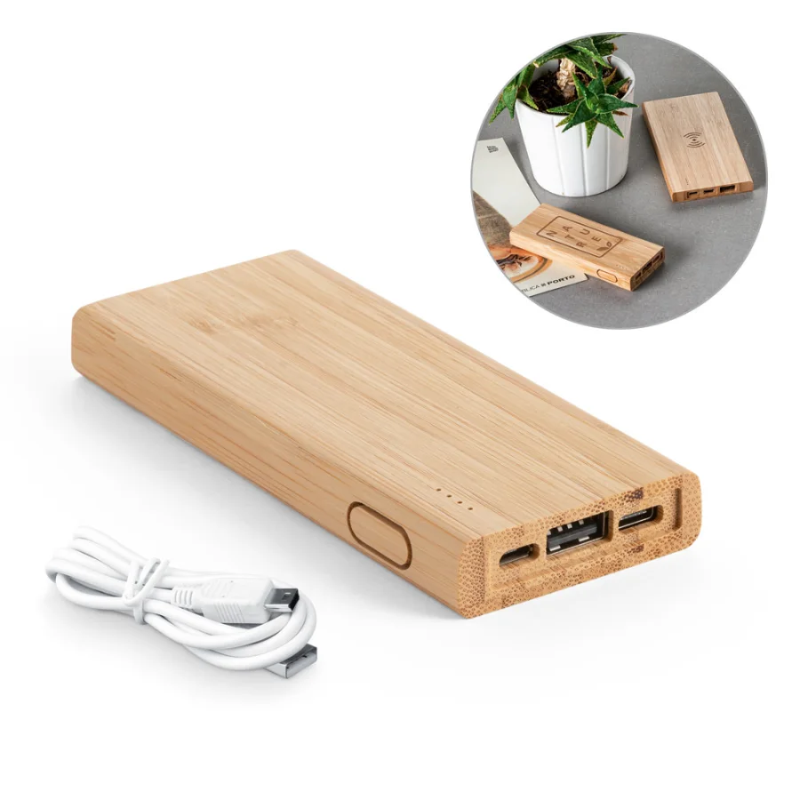 Kohn – Power bank 5 000 mAh en bambou