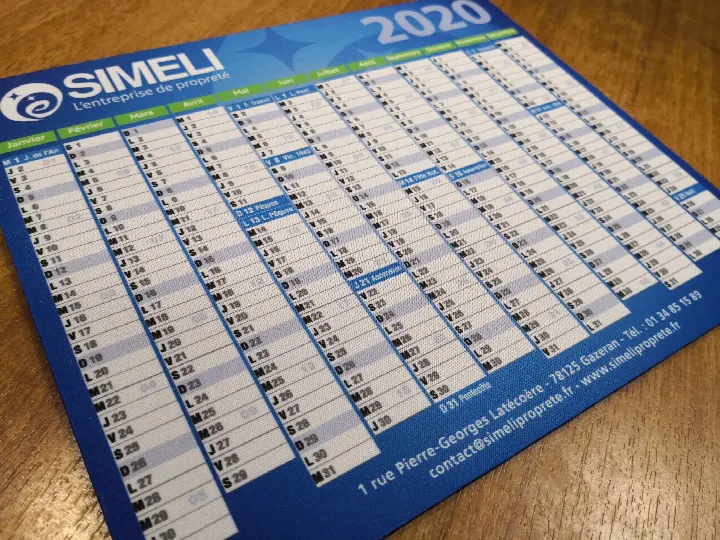 Tapis de souris / calendrier